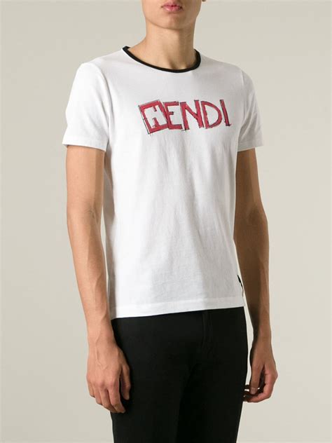 fendi t shirt zip white|Fendi long sleeve shirt.